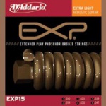 Струни для акустичної гітари D'ADDARIO EXP15 EXP Phosphor Bronze Extra Light