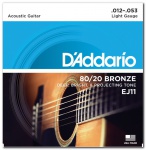 Струни для акустичної гітари D'ADDARIO EJ11 80/20 Bronze Light